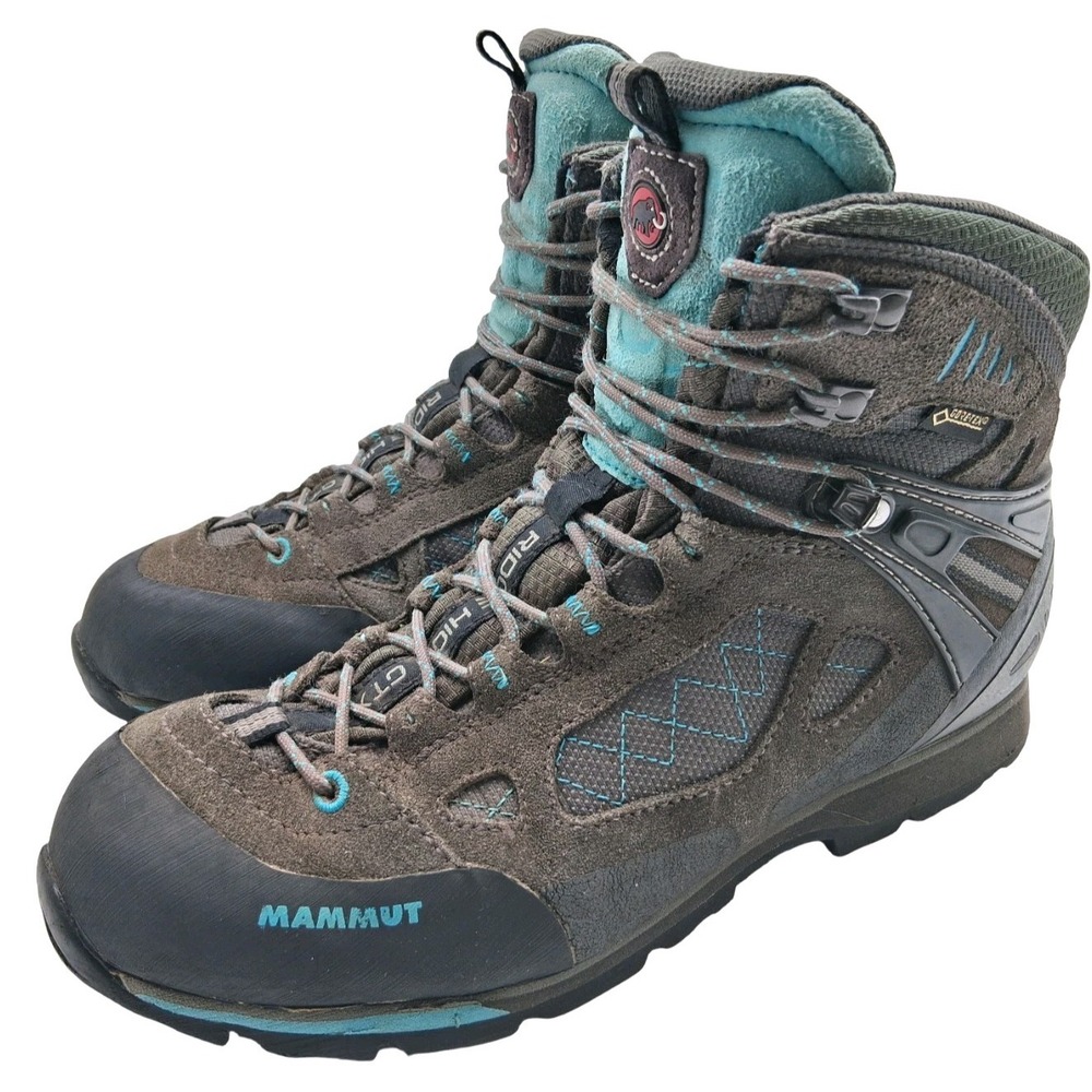 Mammut Hiking Boots Womens Size 9 Brown Gray Ridge High GTX Gore Tex Waterproof